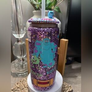 Purple Glitter Monster Inc Tumbler